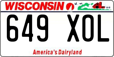 WI license plate 649XOL