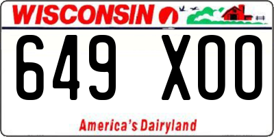WI license plate 649XOO
