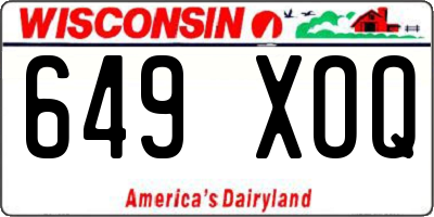 WI license plate 649XOQ
