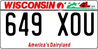 WI license plate 649XOU