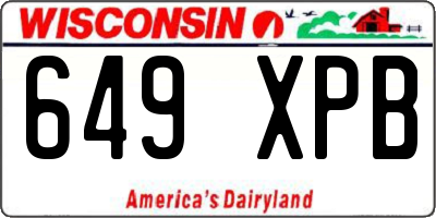 WI license plate 649XPB
