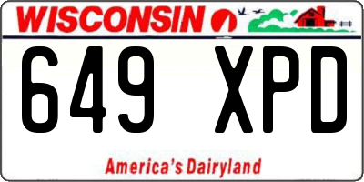 WI license plate 649XPD