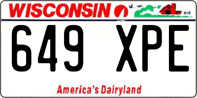 WI license plate 649XPE