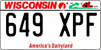 WI license plate 649XPF