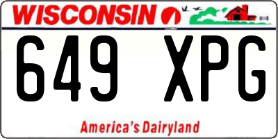 WI license plate 649XPG