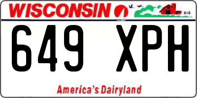 WI license plate 649XPH