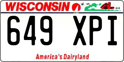 WI license plate 649XPI