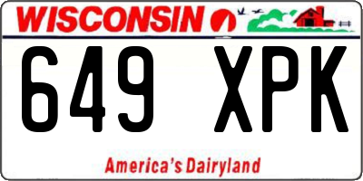 WI license plate 649XPK