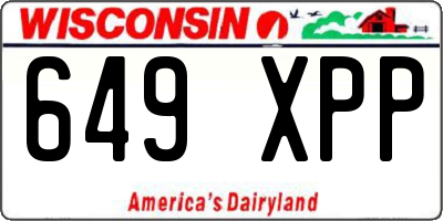 WI license plate 649XPP