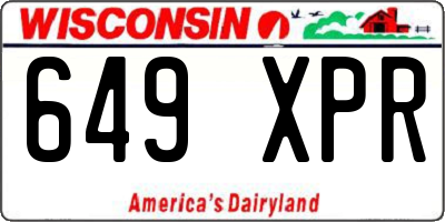 WI license plate 649XPR