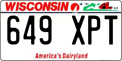 WI license plate 649XPT