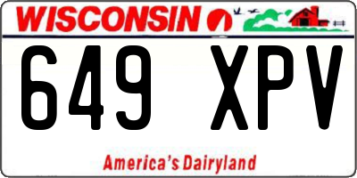 WI license plate 649XPV