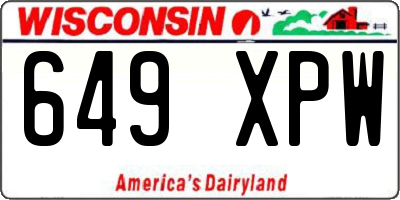 WI license plate 649XPW