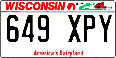 WI license plate 649XPY