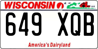 WI license plate 649XQB