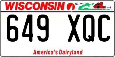 WI license plate 649XQC