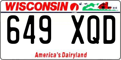 WI license plate 649XQD