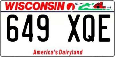 WI license plate 649XQE