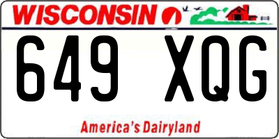 WI license plate 649XQG
