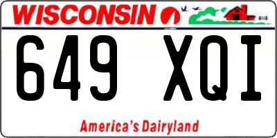 WI license plate 649XQI