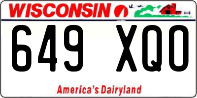 WI license plate 649XQO
