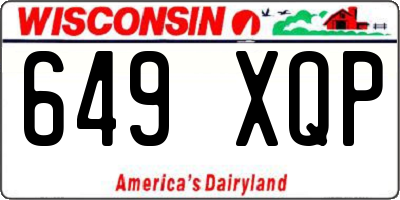 WI license plate 649XQP