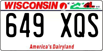 WI license plate 649XQS