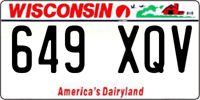 WI license plate 649XQV