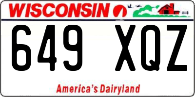 WI license plate 649XQZ