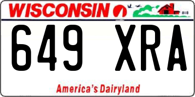 WI license plate 649XRA