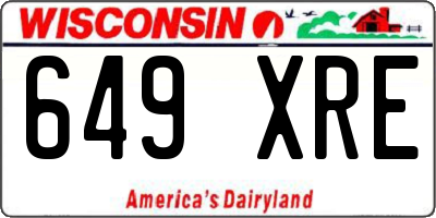 WI license plate 649XRE