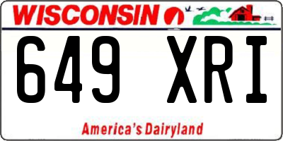 WI license plate 649XRI