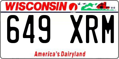 WI license plate 649XRM