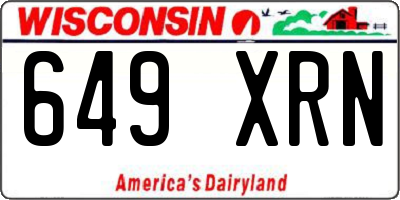 WI license plate 649XRN
