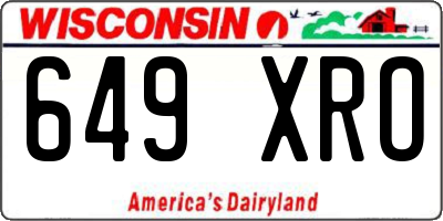 WI license plate 649XRO