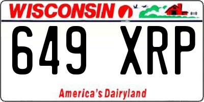 WI license plate 649XRP