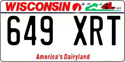 WI license plate 649XRT