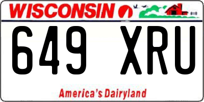 WI license plate 649XRU