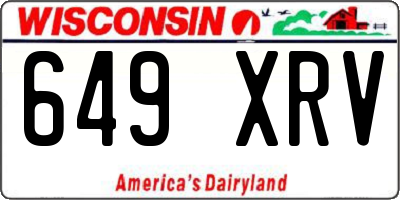 WI license plate 649XRV