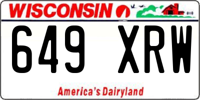 WI license plate 649XRW