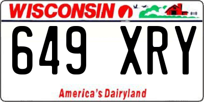 WI license plate 649XRY