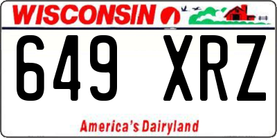 WI license plate 649XRZ