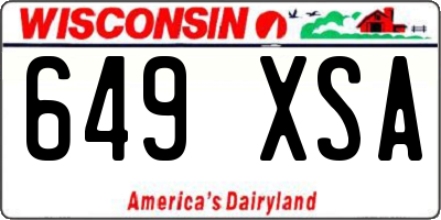WI license plate 649XSA