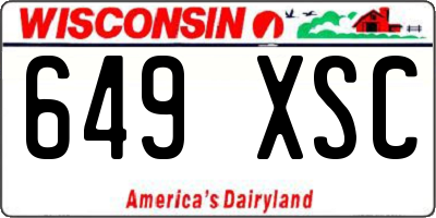 WI license plate 649XSC