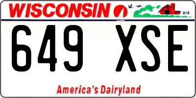 WI license plate 649XSE