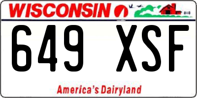 WI license plate 649XSF