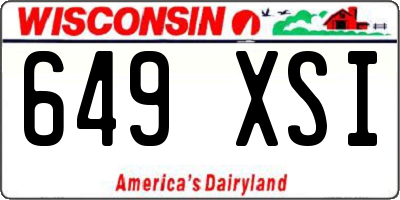 WI license plate 649XSI