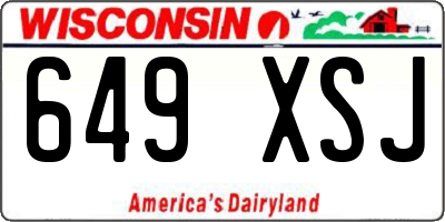 WI license plate 649XSJ