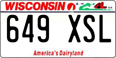 WI license plate 649XSL