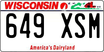 WI license plate 649XSM